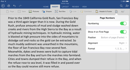 Comment mettre en page un document Word sur liPad