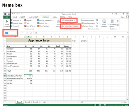 Come lavorare con intervalli denominati in Excel 2013