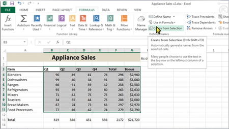 Come lavorare con intervalli denominati in Excel 2013