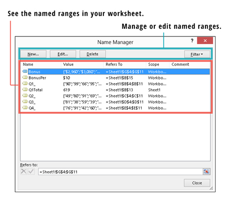 Come lavorare con intervalli denominati in Excel 2013