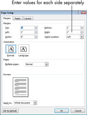 Cómo establecer márgenes de documentos en Microsoft Word