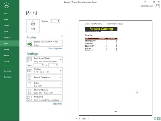 Как распечатать листы в Excel 2013