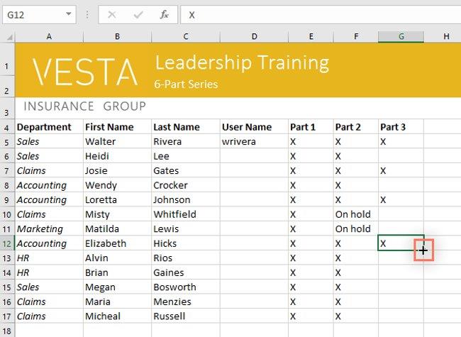 Excel 2016 - Leçon 5 : Concepts de base des cellules et des plages