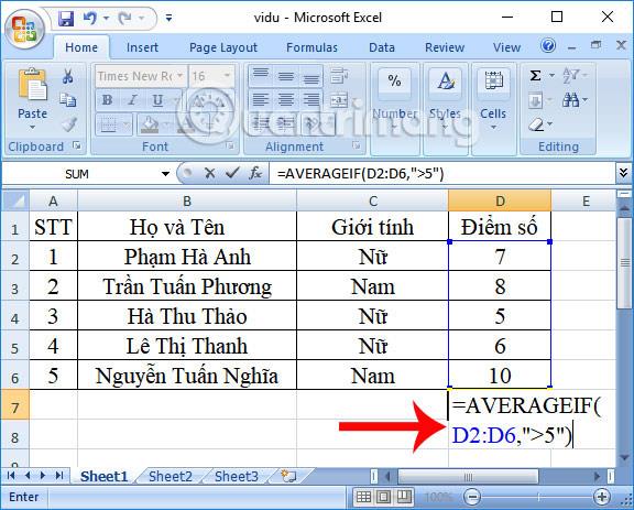 So verwenden Sie die AVERAGEIF-Funktion in Excel