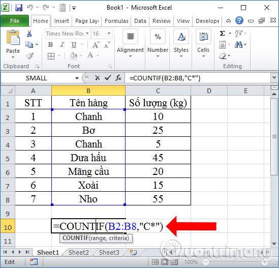 Excel의 COUNTIF 함수 및 조건부 계산
