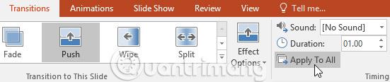 PowerPoint 2016: Aplicar efeitos de transição