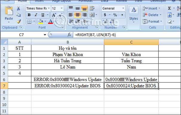 ฟังก์ชัน RIGHT วิธีใช้ฟังก์ชันเพื่อตัดสตริงอักขระไปทางขวาใน Excel