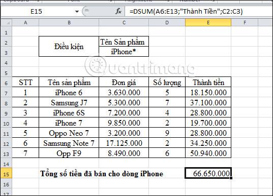 Excel'de karmaşık koşullarla toplamları hesaplamak için DSUM işlevi nasıl kullanılır?