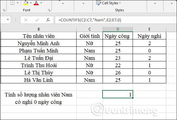 COUNTIFS-Funktion, wie man die Zellenzählfunktion gemäß mehreren Bedingungen in Excel verwendet