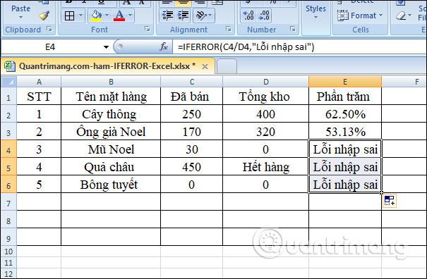 Fonction SIERREUR dans Excel, formule et utilisation