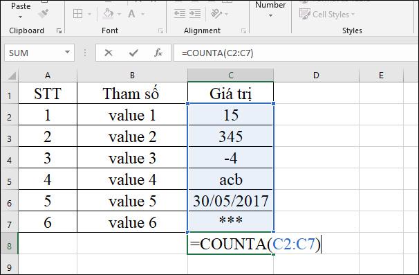 Función CONTARA en Excel, función para contar celdas que contienen datos con uso específico y ejemplos