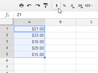 Fogli Google (parte 11): informazioni sui formati dei numeri