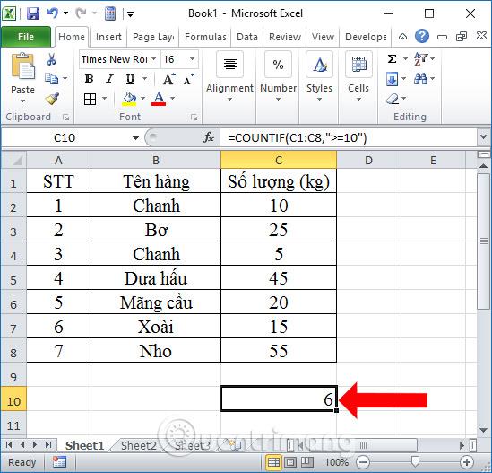 دالة COUNTIF والعد الشرطي في برنامج Excel