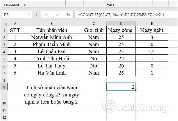 COUNTIFS-Funktion, wie man die Zellenzählfunktion gemäß mehreren Bedingungen in Excel verwendet