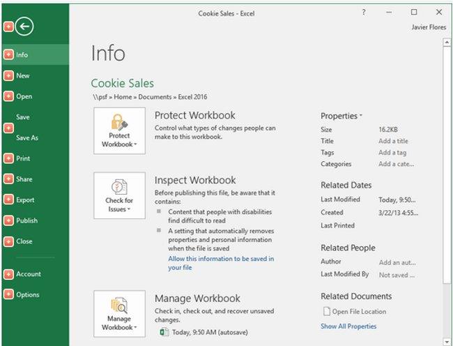 Excel 2016 - レッスン 1: Microsoft Excel について理解する