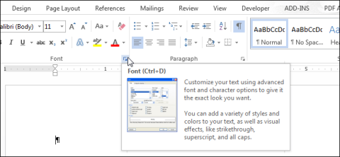 Istruzioni per disabilitare la descrizione comando in Word 2013