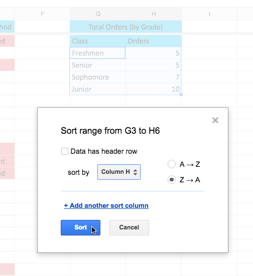 Arkusze Google (część 9): sortowanie i filtrowanie danych