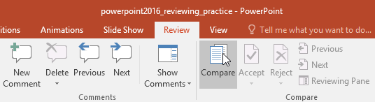 PowerPoint 2016: 프레젠테이션 검토