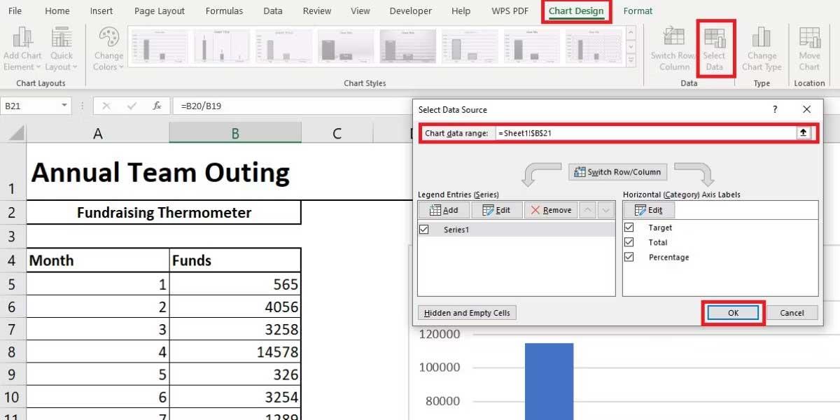 Cómo hacer una plantilla de termómetro en Excel