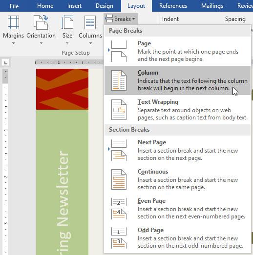 Word 2016 전체 가이드(13부): 텍스트 열 분할