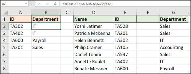 Comment utiliser la fonction XLOOKUP dans Excel