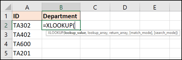 So verwenden Sie die XLOOKUP-Funktion in Excel