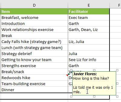 Excel 2019(24부): 댓글 및 공동 작성자