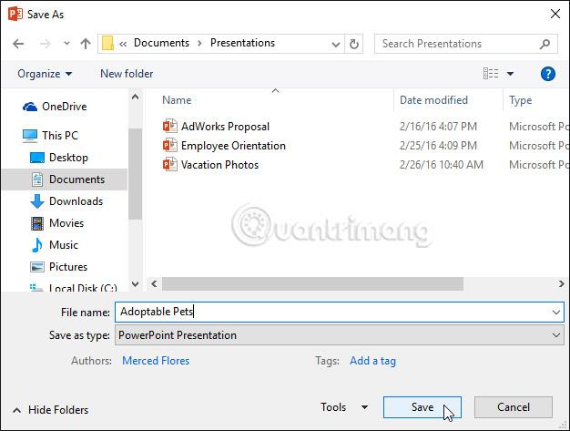PowerPoint 2016: как сохранить презентацию