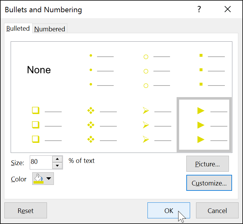 PowerPoint 2019 (часть 12): список