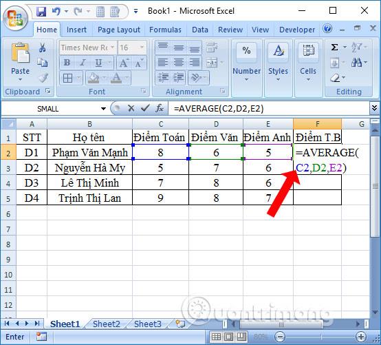 Cara menggunakan fungsi AVERAGE dalam Excel