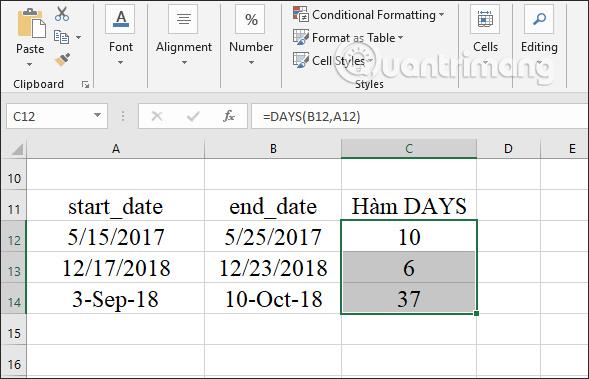 Fungsi DAYS dalam Excel: Cara mengira jarak tarikh dalam Excel