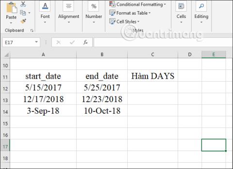 Excel 中的 DAYS 函數：如何在 Excel 中計算日期距離