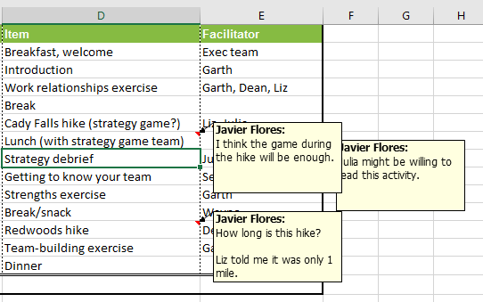 Excel 2019(24부): 댓글 및 공동 작성자