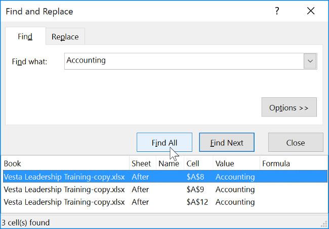 Excel 2016 - 第 10 課：使用 Excel 中的尋找與取代功能