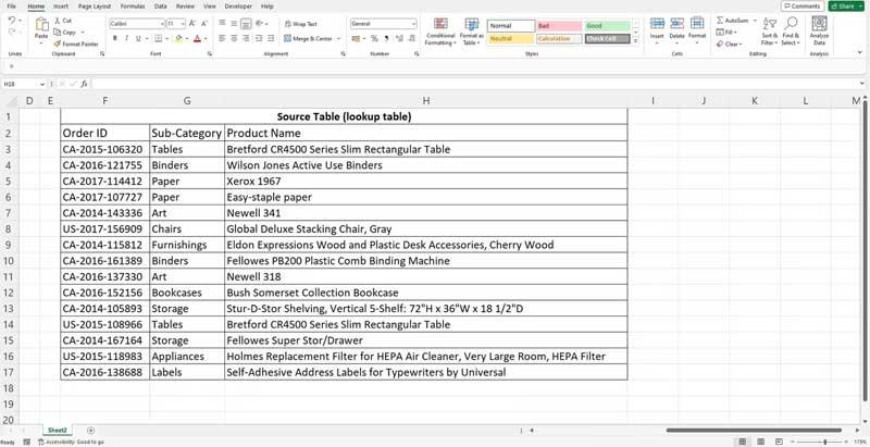 Excel VBA kullanarak Vlookup'ı otomatikleştirme
