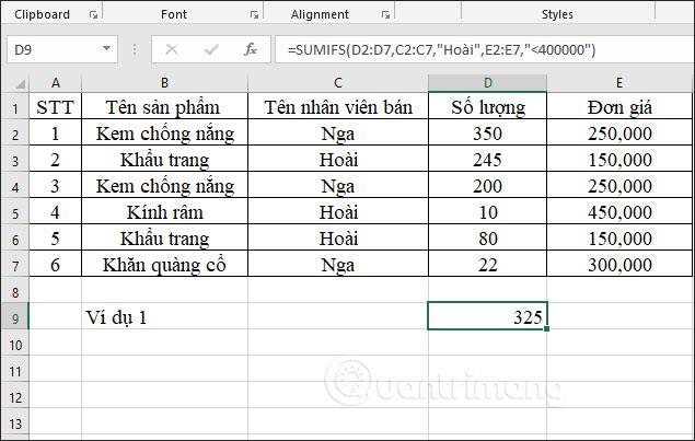 Fungsi SUMIFS, cara menggunakan fungsi untuk menjumlahkan berbilang syarat dalam Excel