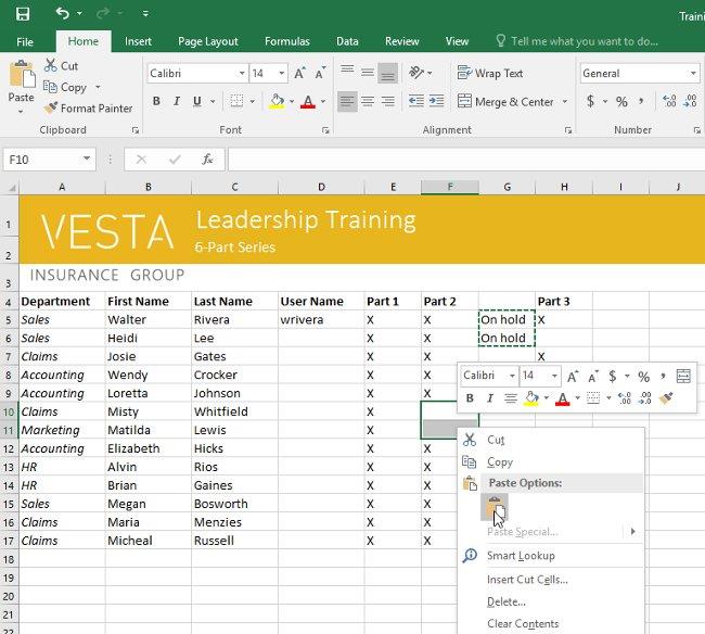 Excel 2016 - Les 5: Basisconcepten van cellen en bereiken