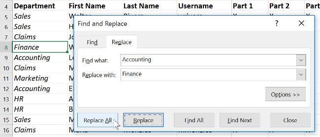 Excel 2016 - 第 10 課：使用 Excel 中的尋找與取代功能