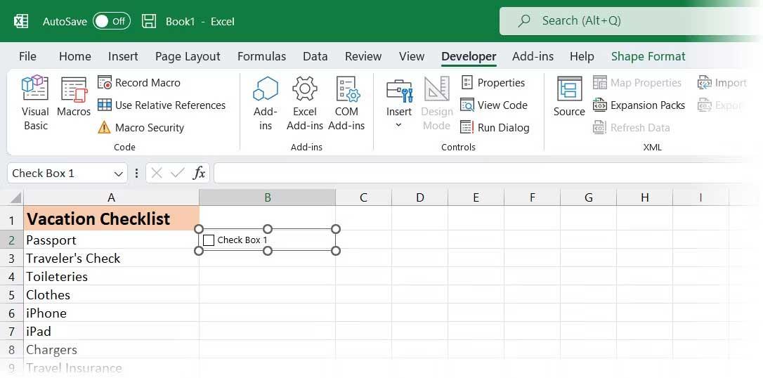 Microsoft Excelでチェックリストを作成する方法