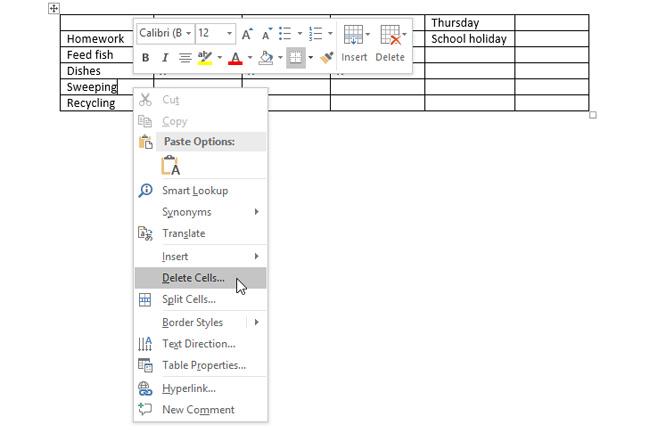 Come inserire e creare tabelle in Word 2016