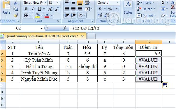 IFERROR-functie in Excel, formule en gebruik