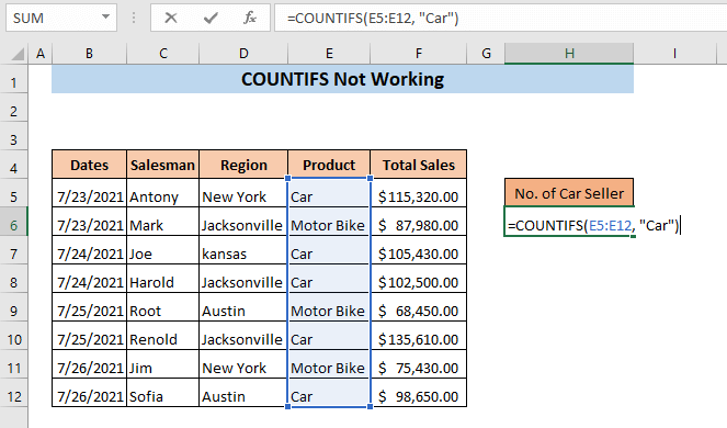 Função COUNTIFS, como usar a função de contagem de células de acordo com múltiplas condições no Excel