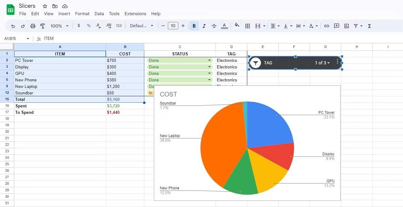 Cara menggunakan Slicer dalam Helaian Google untuk menapis data dengan cepat