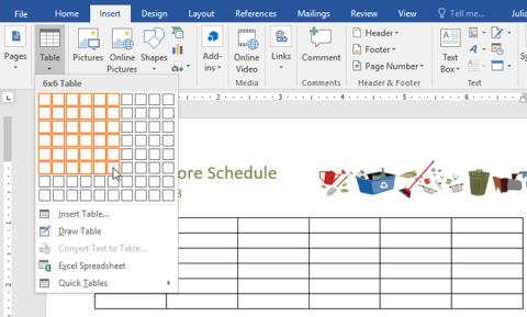 So fügen Sie Tabellen in Word 2016 ein und erstellen sie