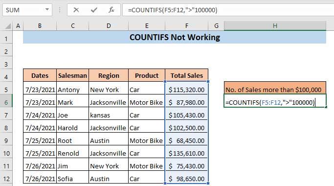 COUNTIFS 함수, Excel에서 여러 조건에 따라 셀 개수 함수를 사용하는 방법