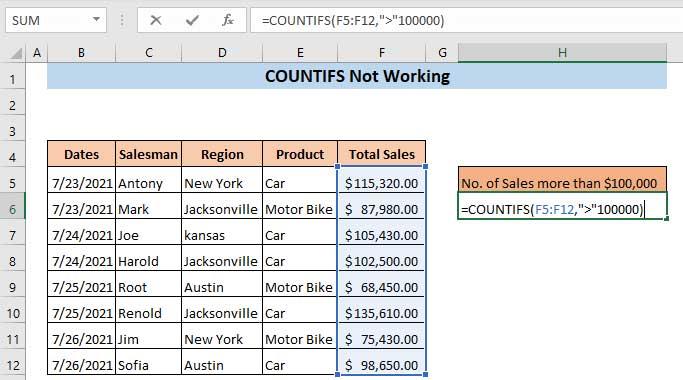 COUNTIFS işlevi, Excel'de birden çok koşula göre hücre sayımı işlevinin nasıl kullanılacağı