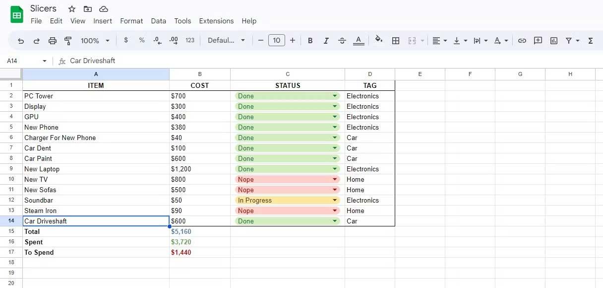 Cara menggunakan Slicer dalam Helaian Google untuk menapis data dengan cepat