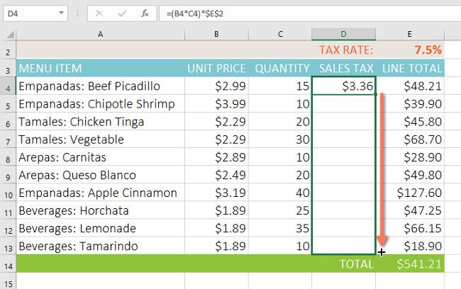 Excel 2016 - レッスン 15: 相対セル参照と絶対セル参照