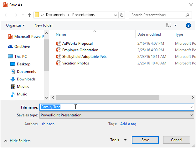 PowerPoint 2019 (Bahagian 2): Buat dan buka pembentangan