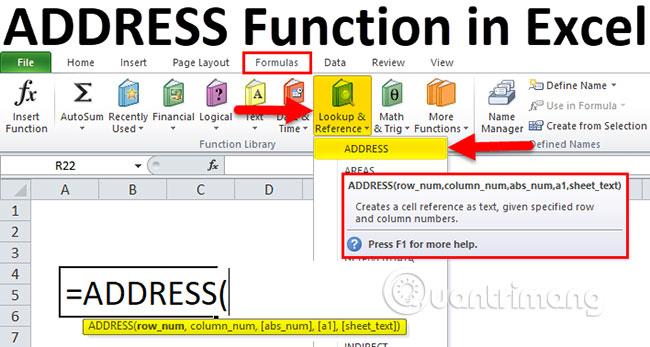 Como usar a função ENDEREÇO ​​no Excel